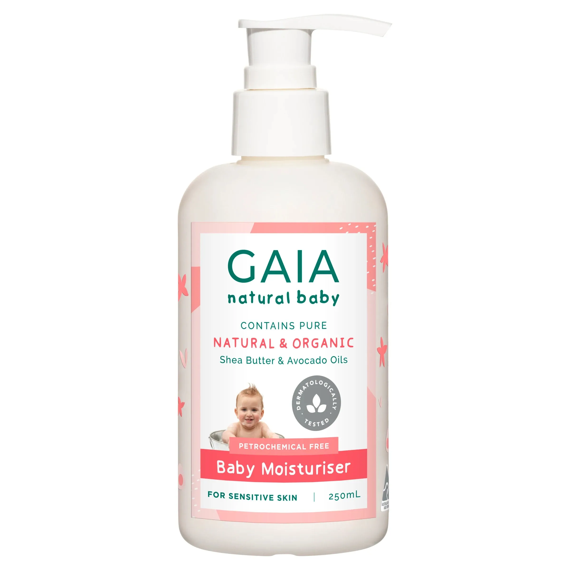 2 x GAIA Baby Moisturiser 250ml   Pump Exp: 02/28 - FOC 2 X 50ml Travel Size bottles