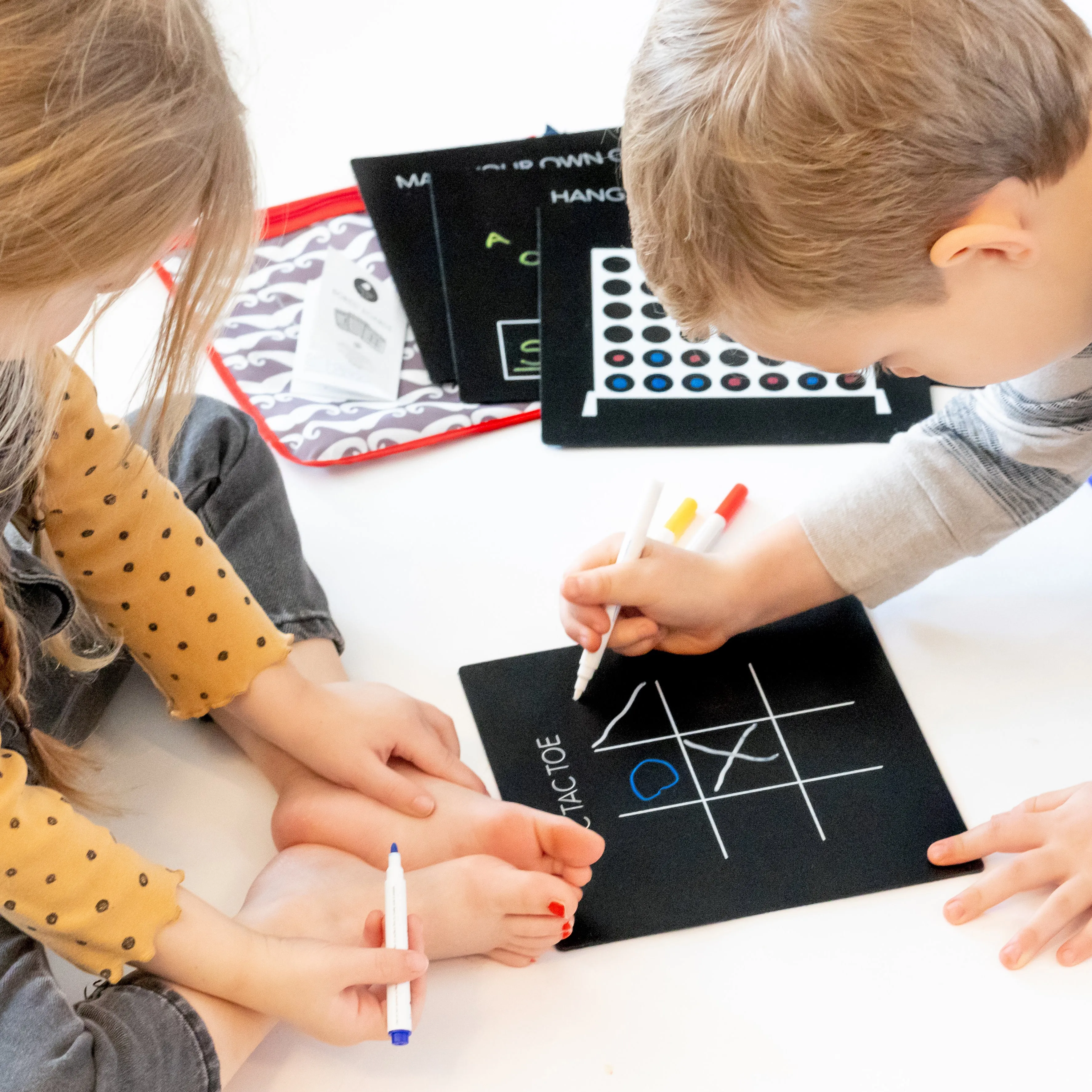 5 Dry Erase Montessori Chalk Board Set for Preschool-Fun Games