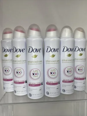 (6) Dove Advanced Care Antiperspirant Deodorant Dry Spray Invisible Clear ￼3.8oz