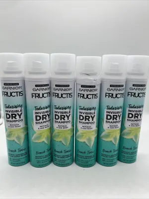 (6) Garnier Fructis Beach Tonic Invisible Dry Shampoo Texturizing 3.67oz