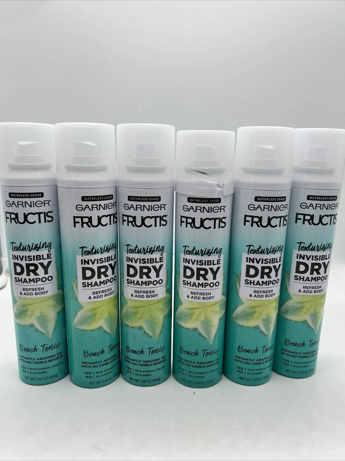 (6) Garnier Fructis Beach Tonic Invisible Dry Shampoo Texturizing 3.67oz