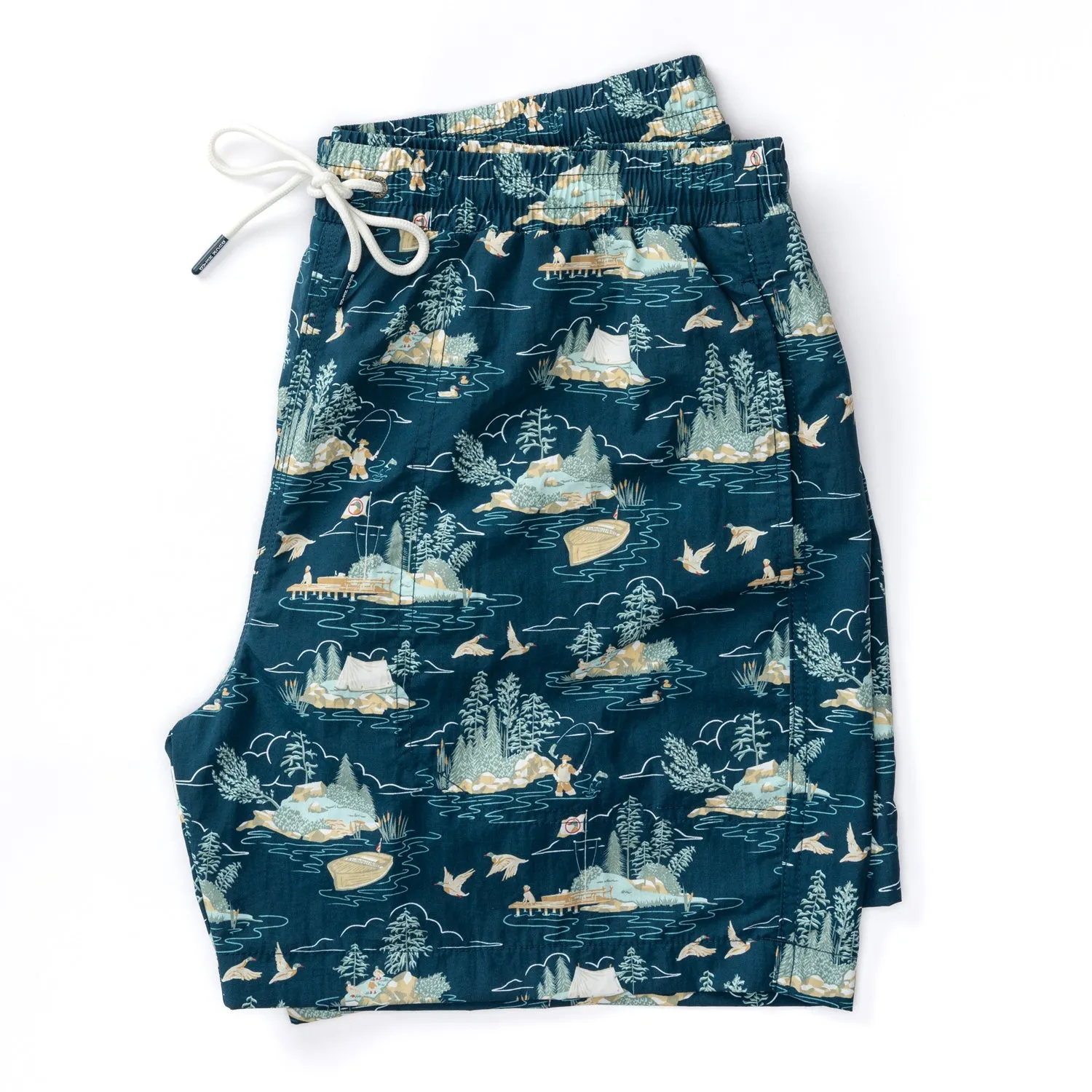 6" Print Sailport Swim Short - Dark Indigo