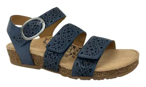 Aetrex Lilly Adjustable Quarter Strap Sandal Navy Cutout