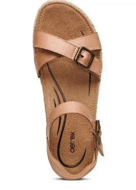Aetrex Paula Cork Platform Qtr Strp Women Sandal Camel