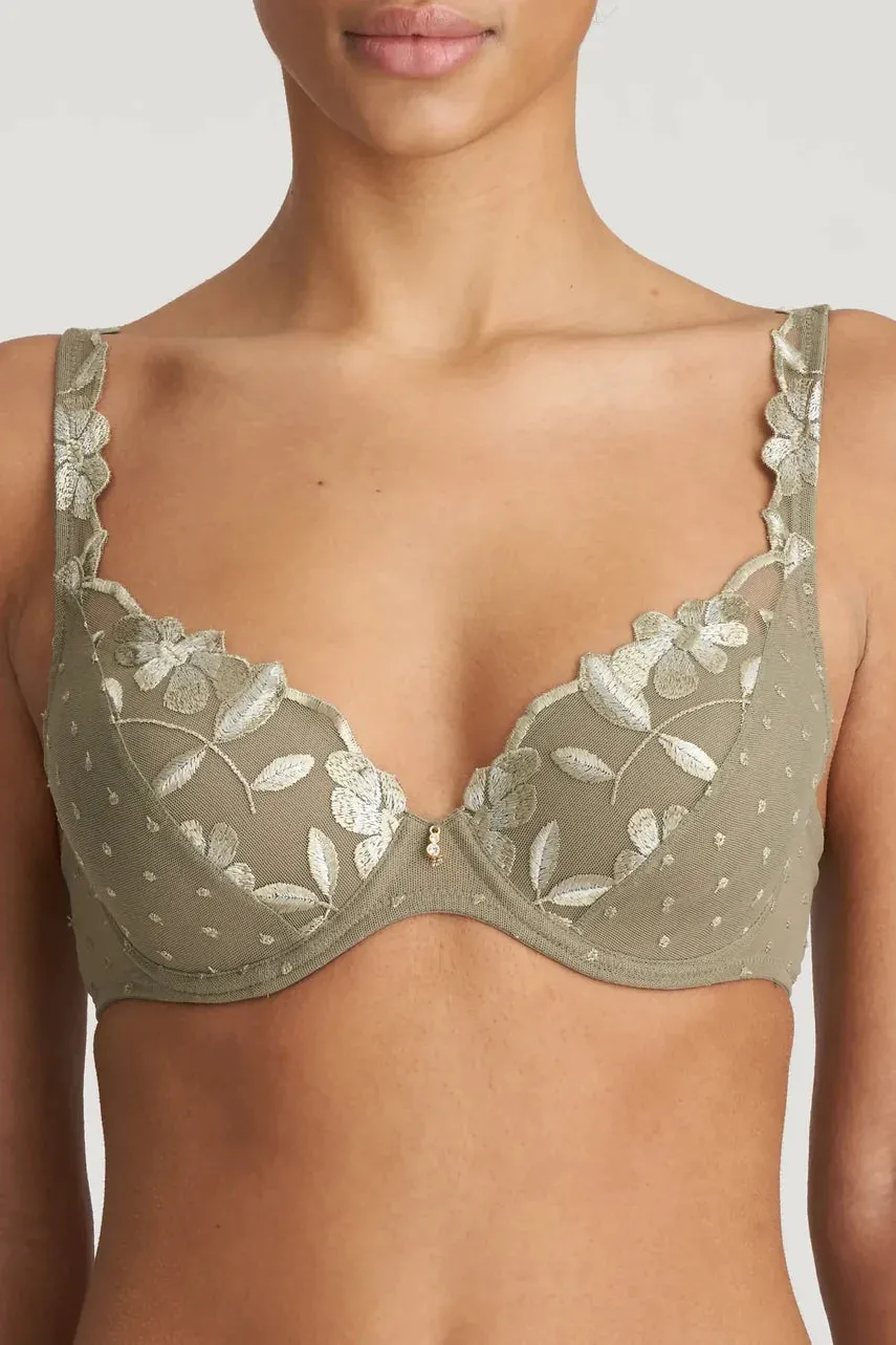 Agnes Padded Plunge Bra In Golden Olive - Marie Jo