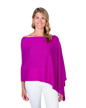 Alashan 100% Cashmere Dress Topper Poncho - Boysenberry