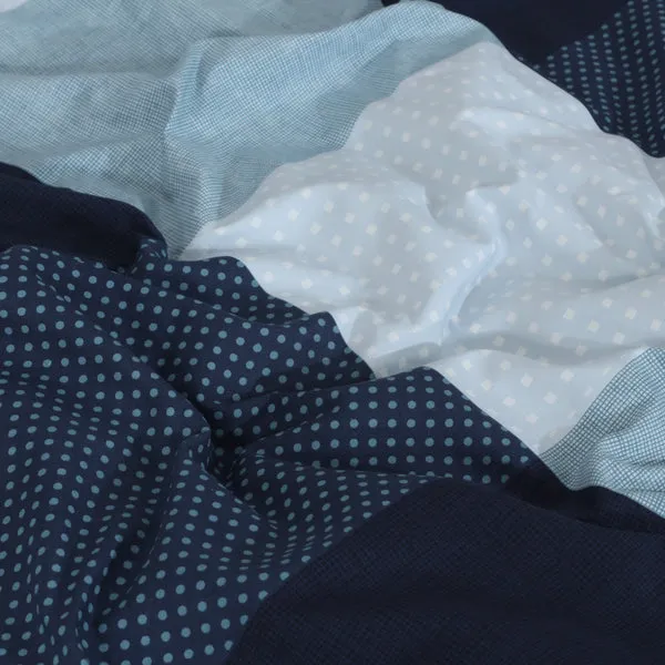Amsons Quilt Cover Set - Blue Check