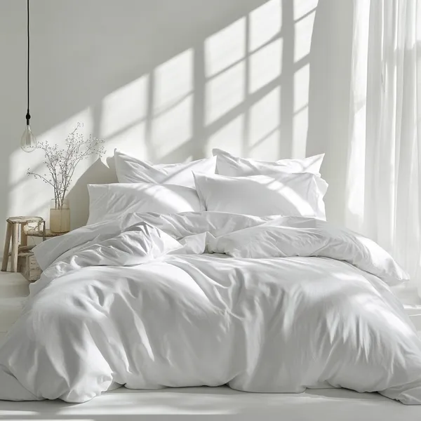Amsons Quilt Cover Set with Extra Standard Pillow Covers - White