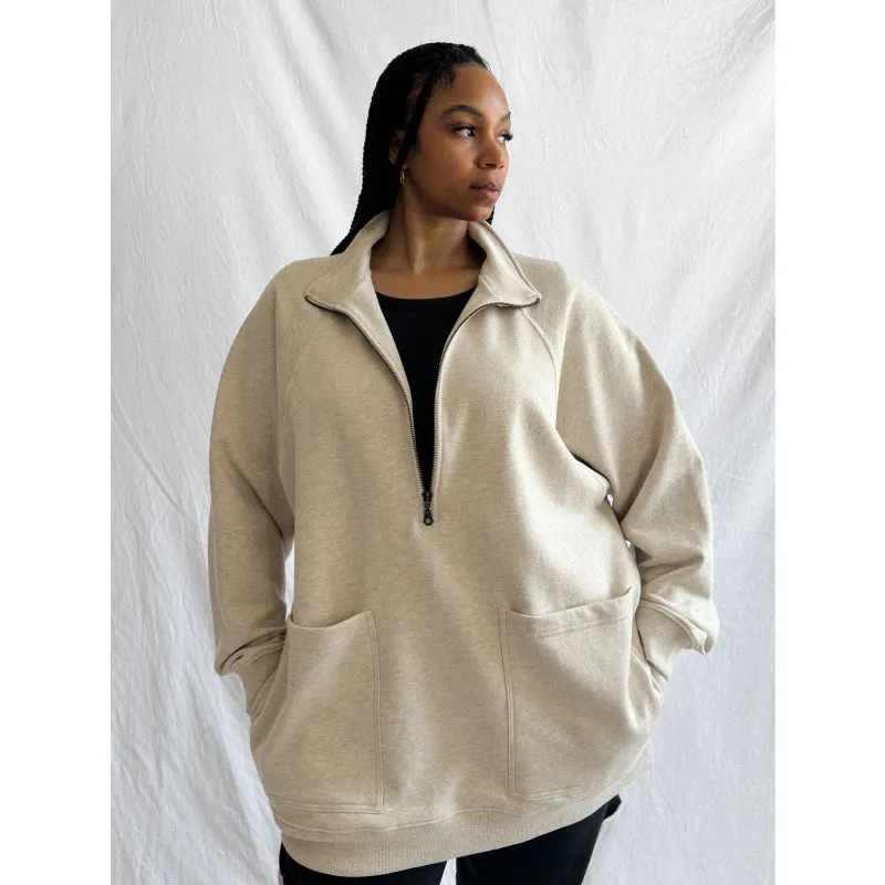 Ana   Zac Half Zip Oatmeal