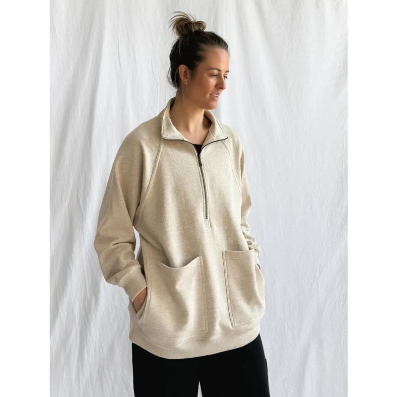 Ana   Zac Half Zip Oatmeal