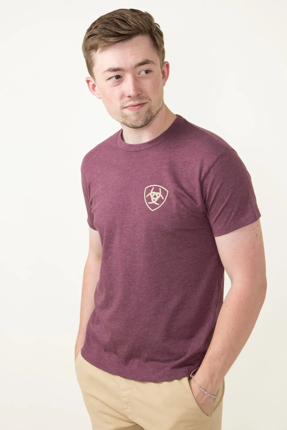 Ariat Serape Fill T-Shirt for Men in Burgundy | 10051752-BURGUNDY