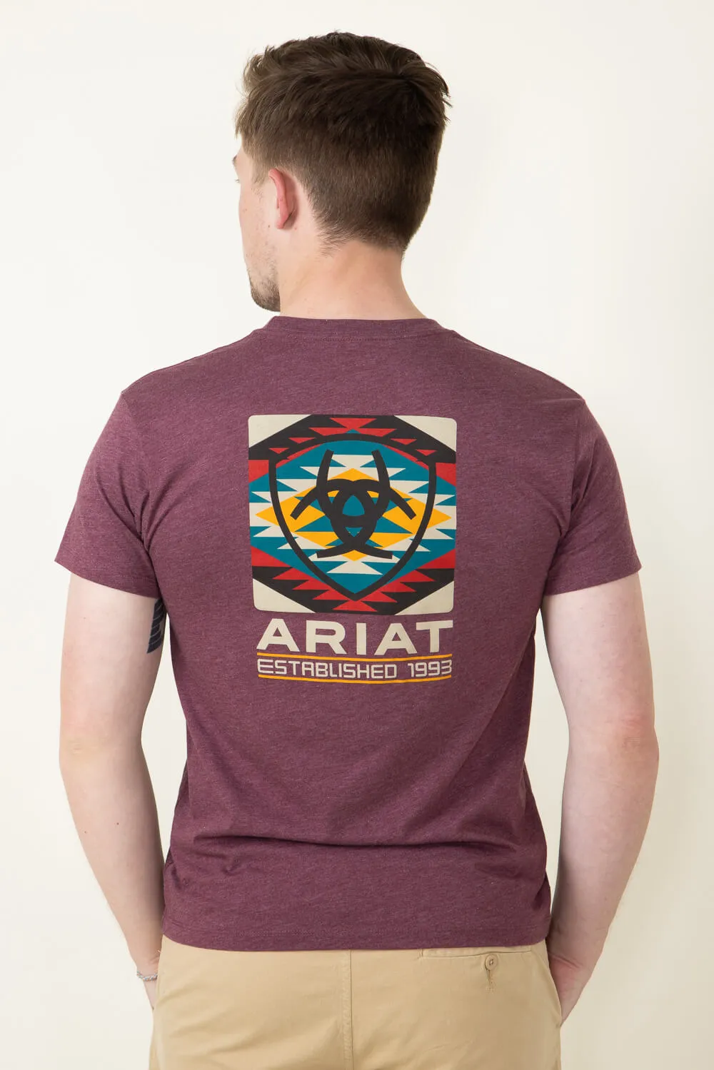 Ariat Serape Fill T-Shirt for Men in Burgundy | 10051752-BURGUNDY
