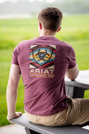 Ariat Serape Fill T-Shirt for Men in Burgundy | 10051752-BURGUNDY