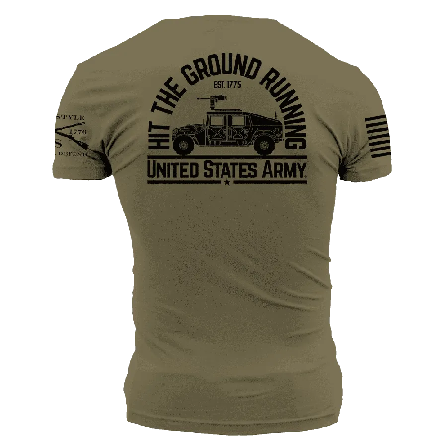Army Hit The Ground Running T-Shirt - Military Green
