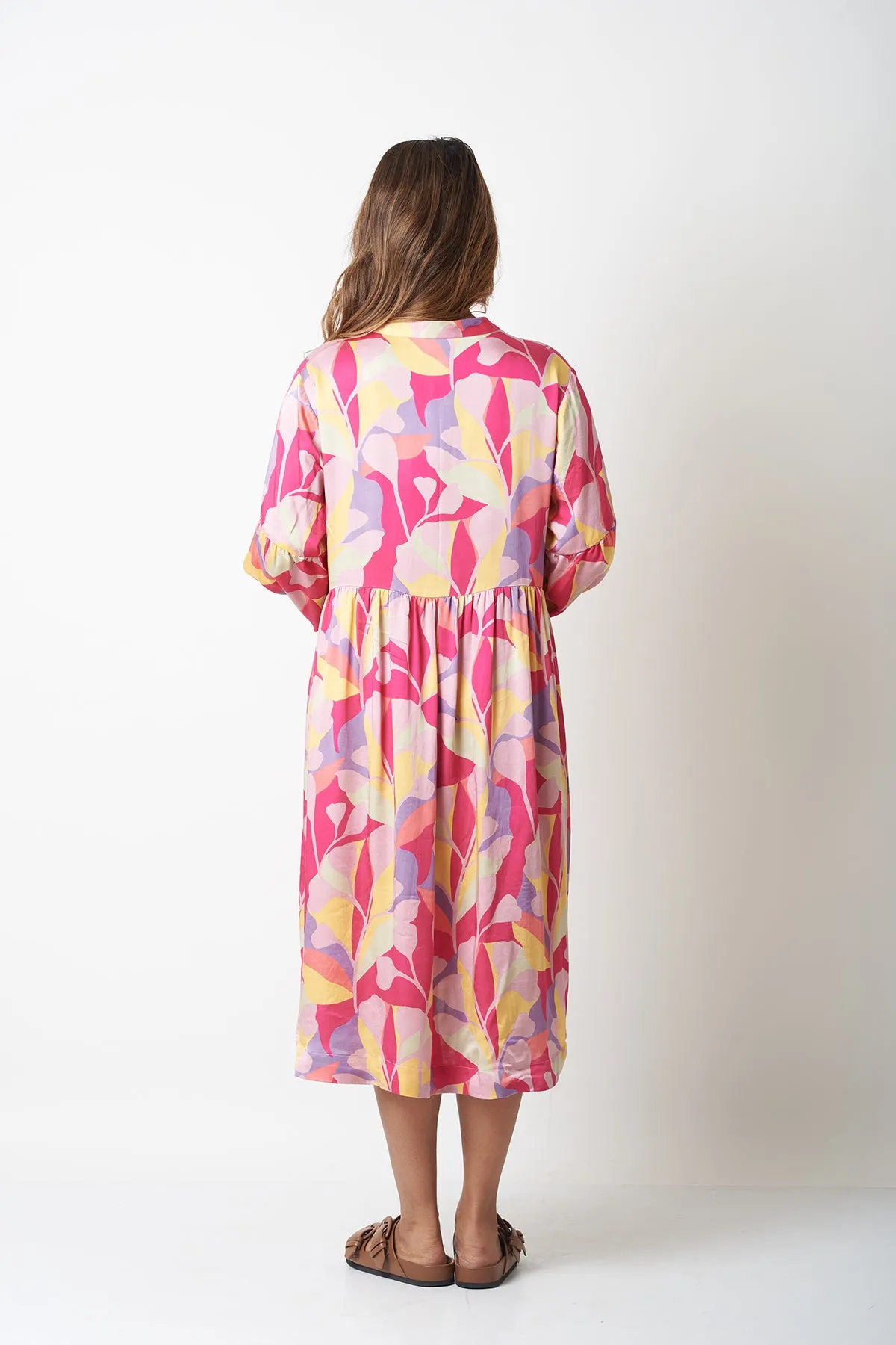 BAND COLLAR DRESS - MULTICOLOUR