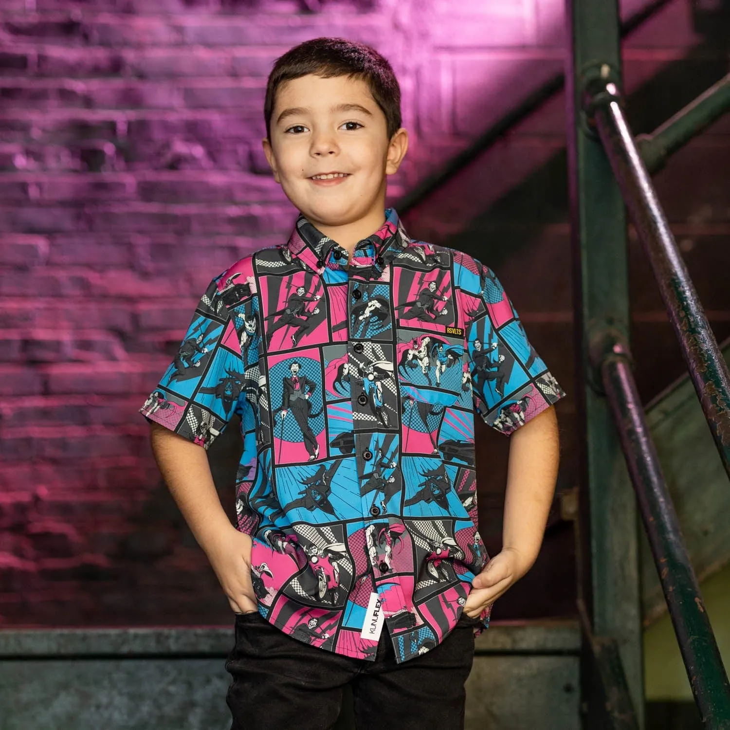 Batman "Funny Papers" – Youth KUNUFLEX Short Sleeve Shirt