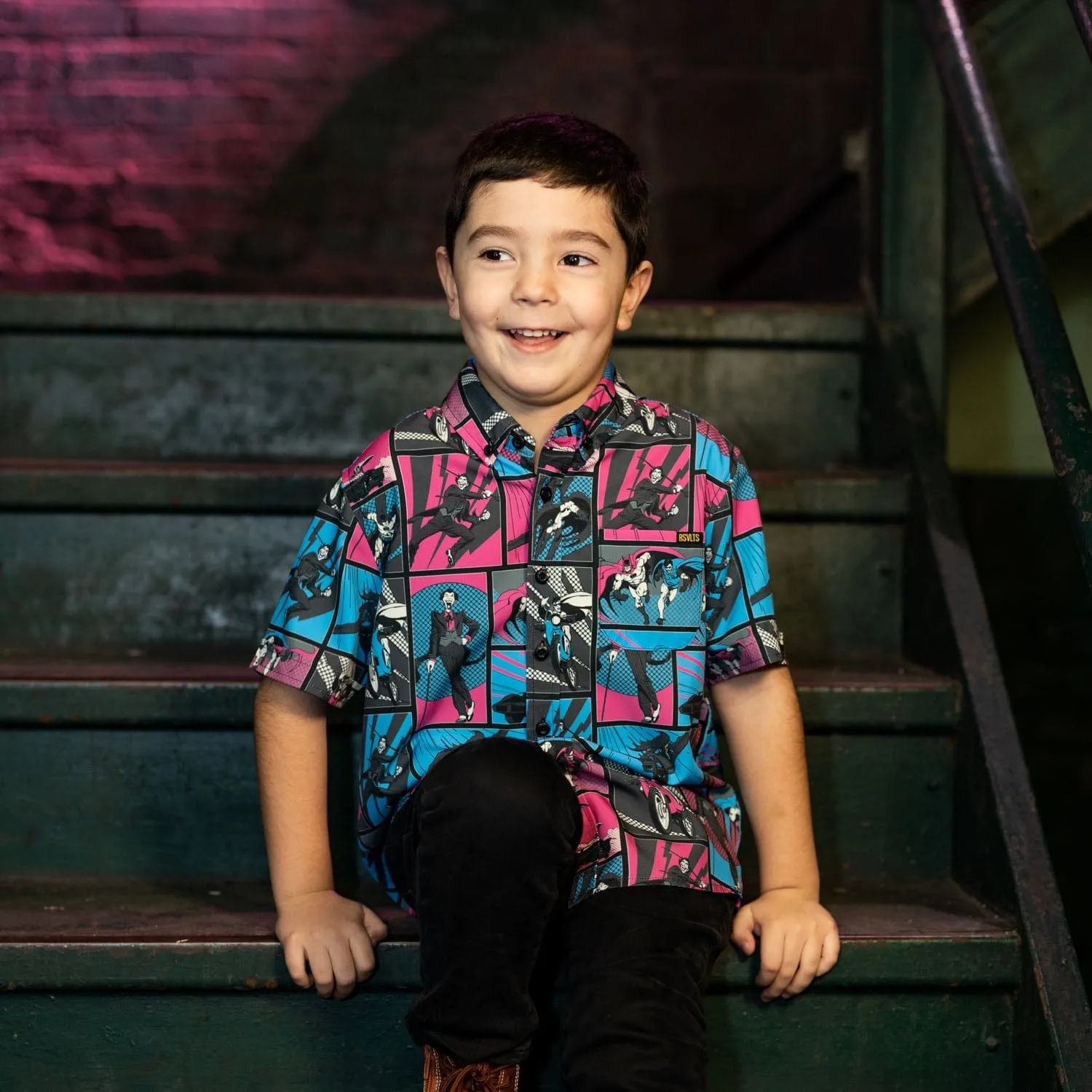 Batman "Funny Papers" – Youth KUNUFLEX Short Sleeve Shirt