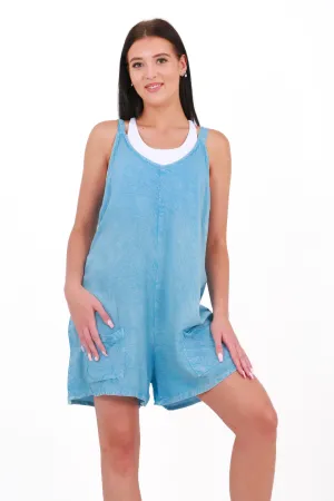 Beach Bunny short Romper - light blue wash