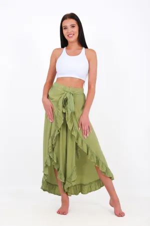 Beach Bunny wrap palazzo - green wash