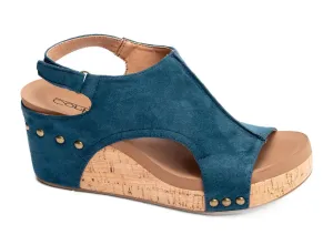 CARLEY- TEAL FAUX SUEDE- CORKYS