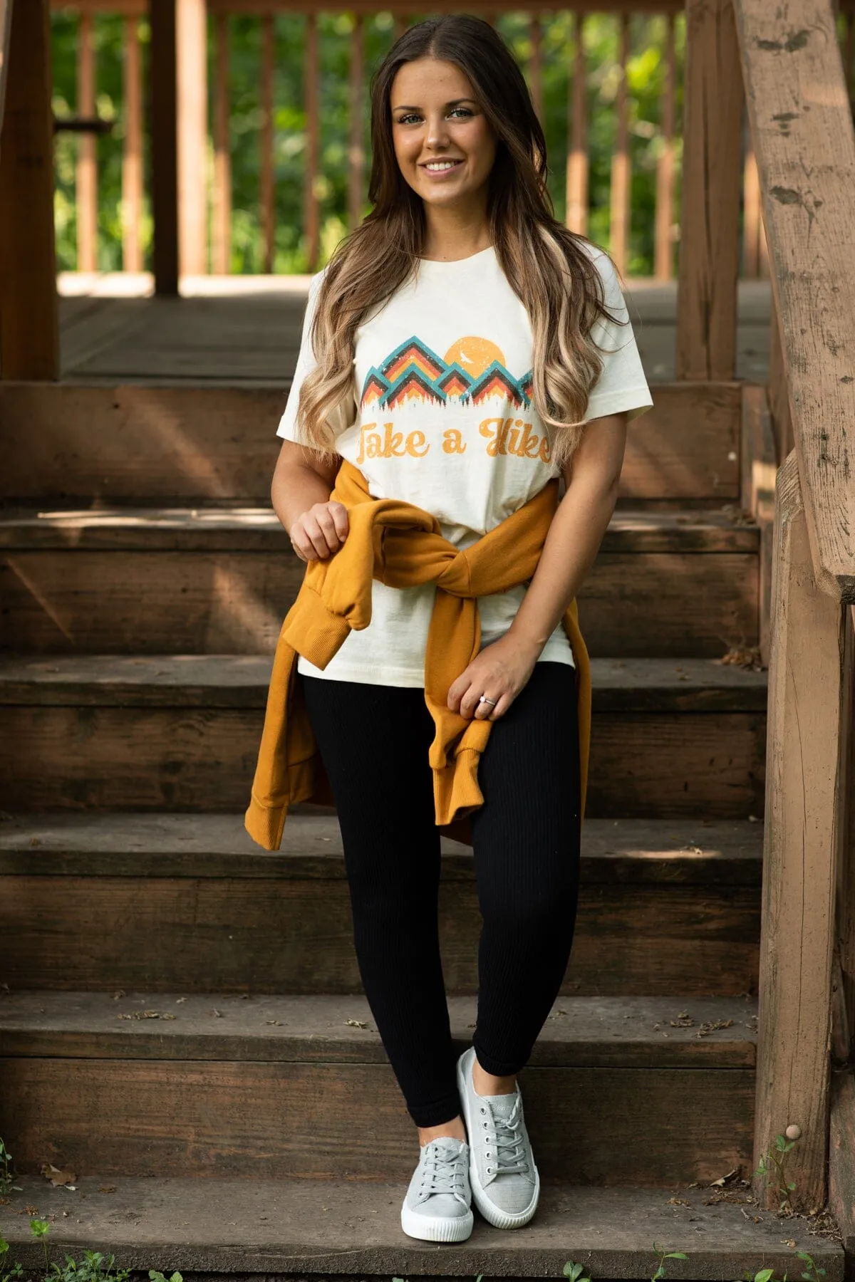 Cream Retro Take A Hike Graphic Tee