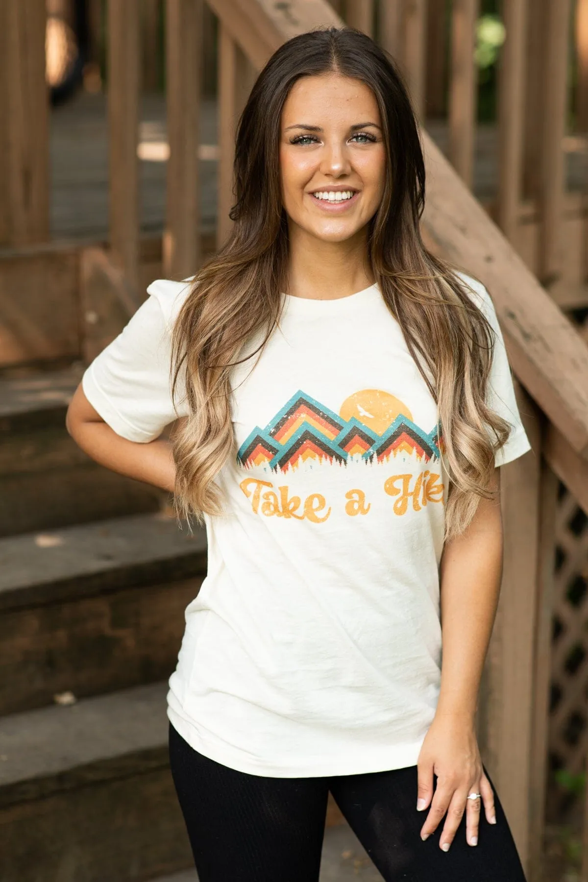 Cream Retro Take A Hike Graphic Tee