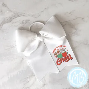 Cup of Cheer Bow | Large Bow | Girl's Bow | Holiday | Christmas | Santa |