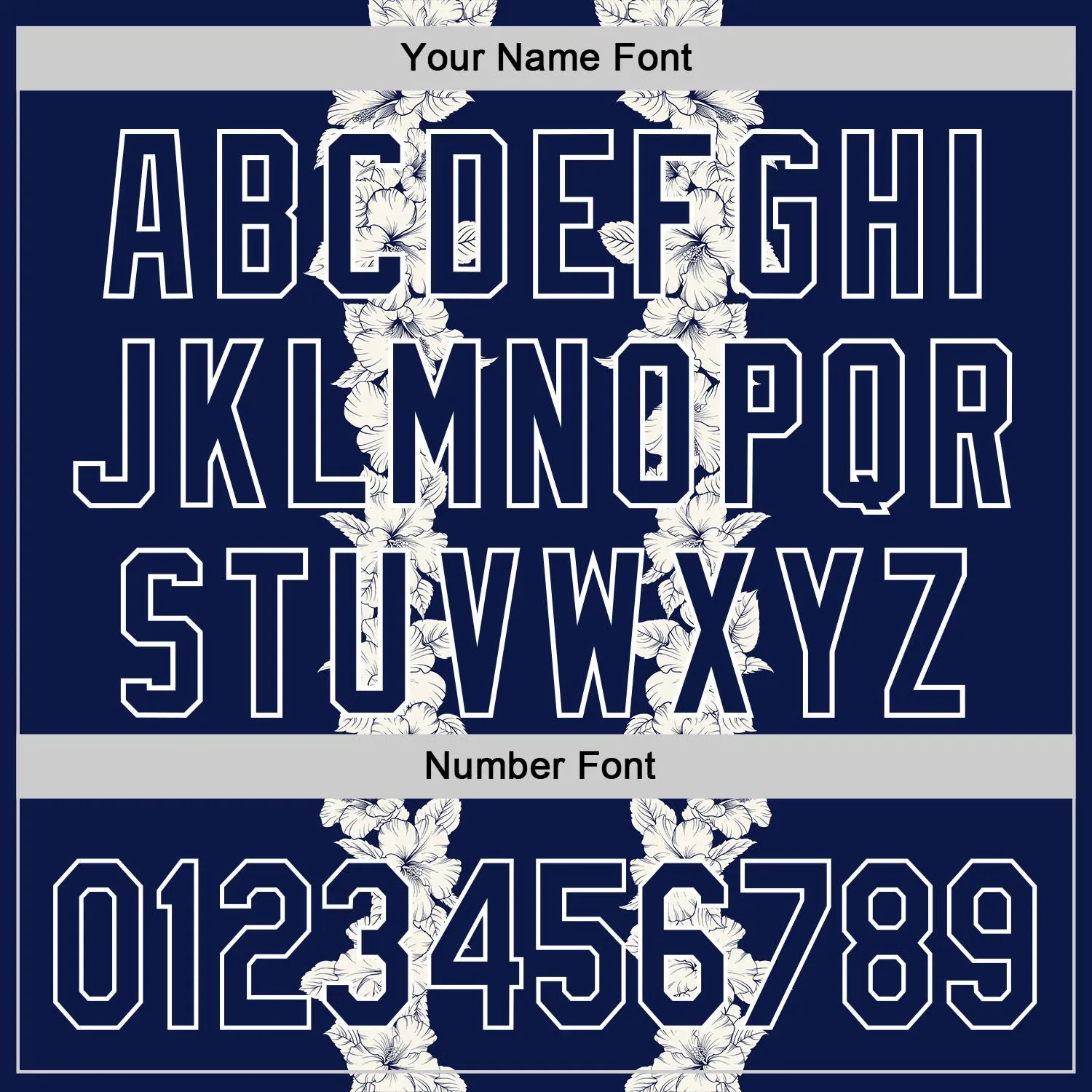 Custom Navy White 3D Tropical Hawaii Leaves And Flower Authentic Baseball Jersey
