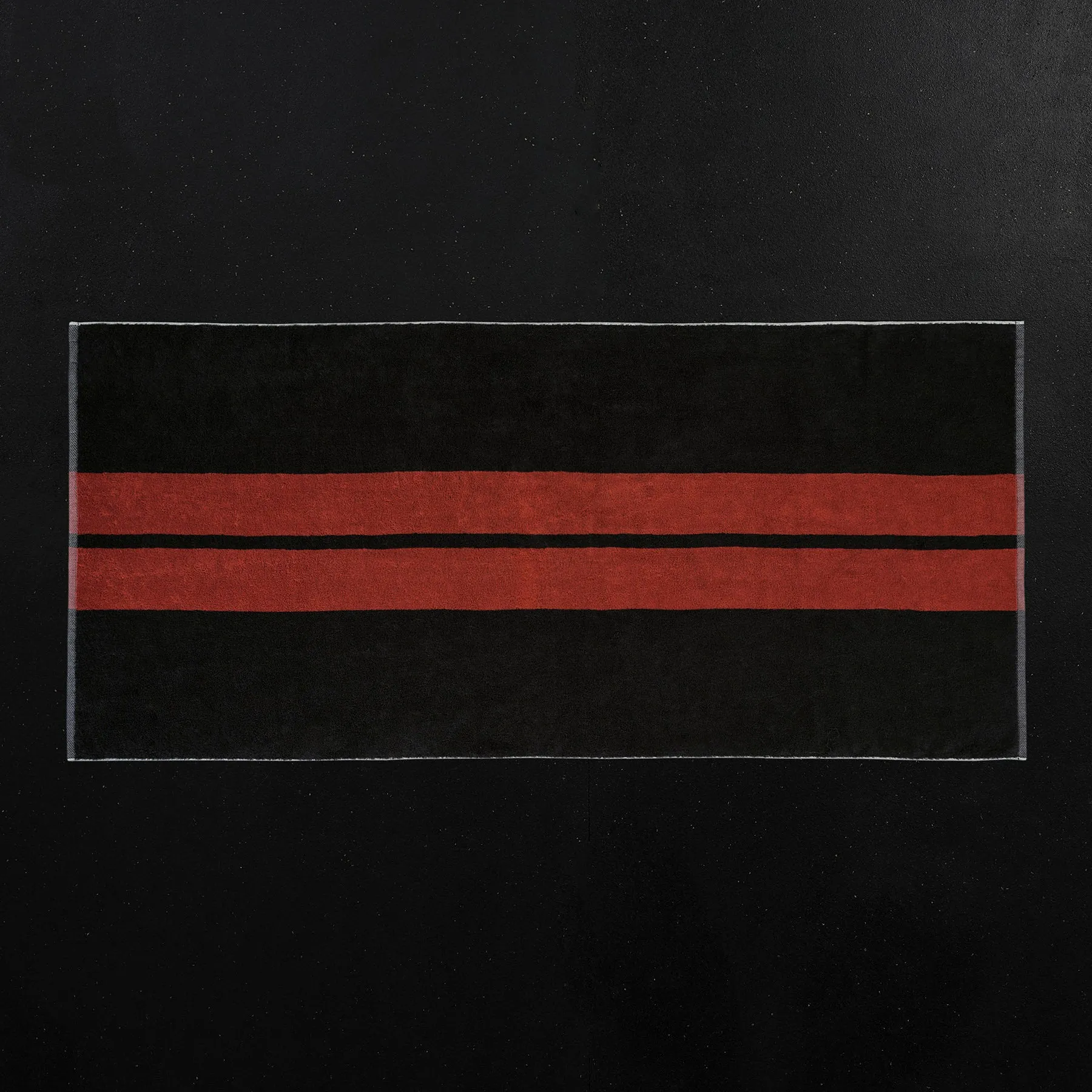 Double Stripe Beach Towel - Black/Sunstone
