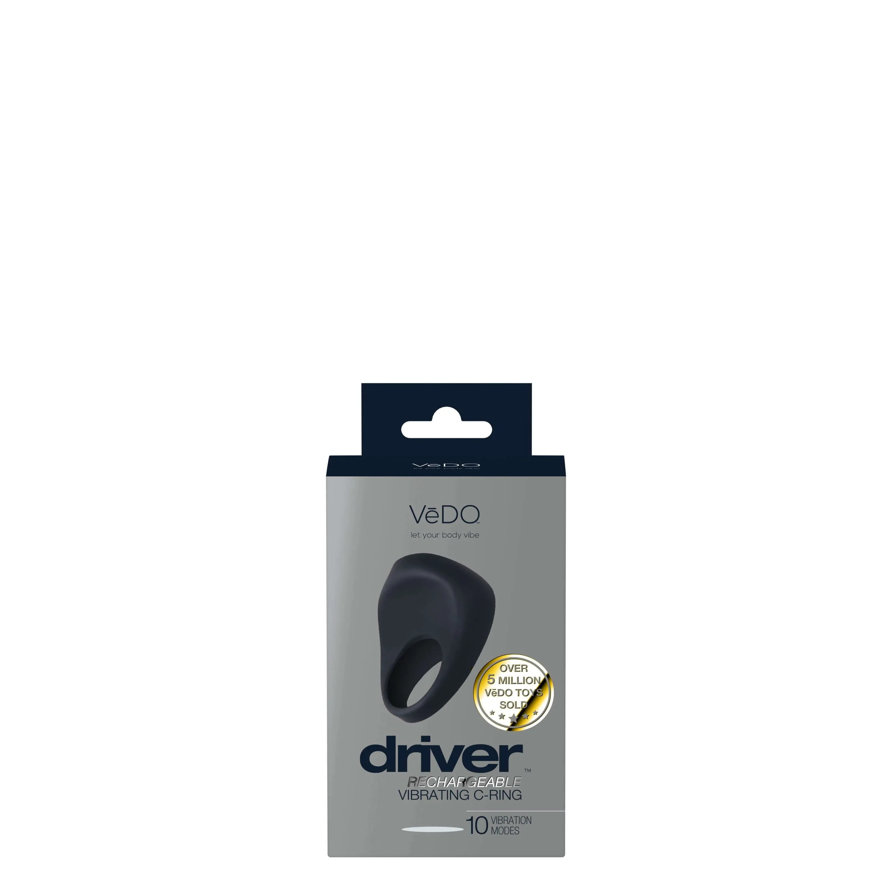 Driver Rechargeable Vibrating C-Ring - Black: Your Road to Shared Pleasure