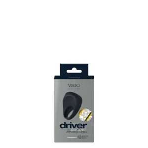Driver Rechargeable Vibrating C-Ring - Black: Your Road to Shared Pleasure