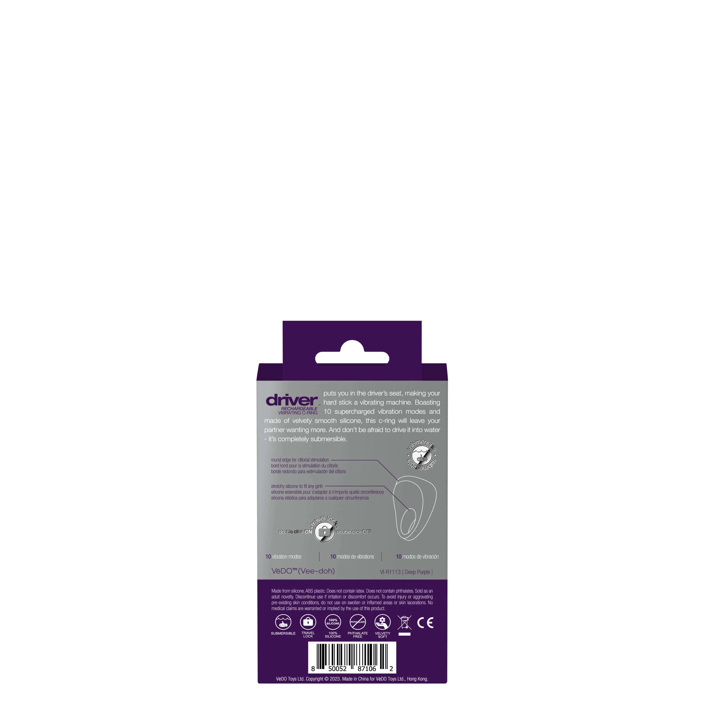 Driver Rechargeable Vibrating C-Ring - Purple: Take Control of Your Pleasure Drive
