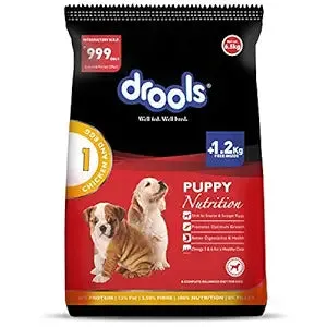 Drools Chicken & Egg Puppy Dry Dog Food, 6.5 kg ( Extra 1.2kg Free Stock)