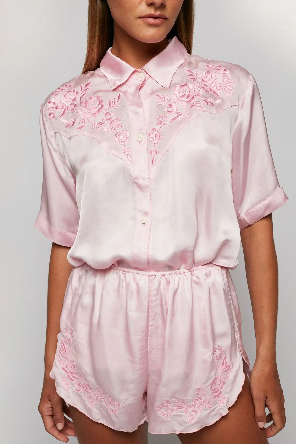 Embroidered Short Sleeve Shirt | Embroidered Short