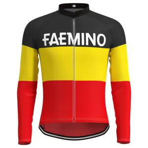 FAEMINO Vintage Long Sleeve Cycling Jersey Top