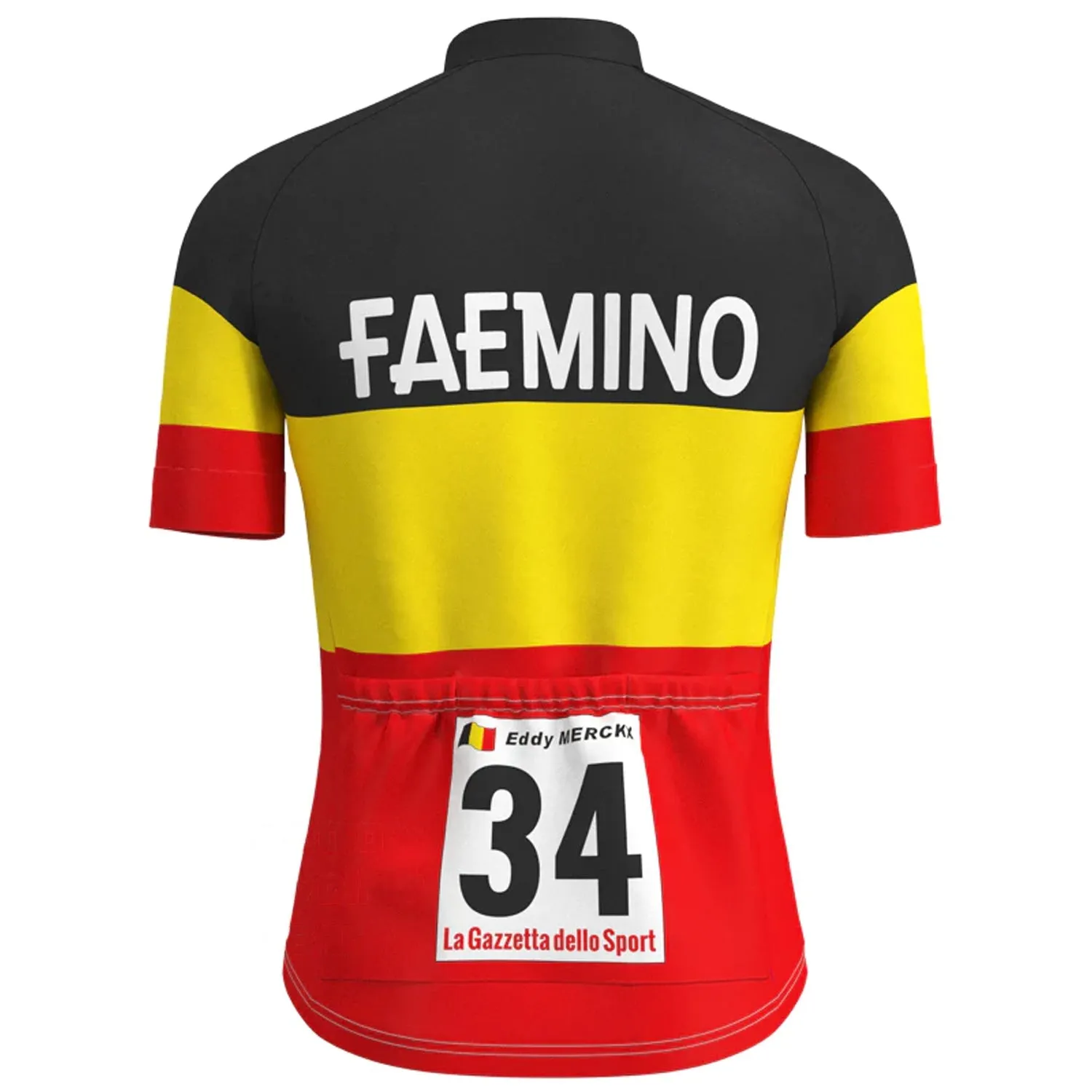 FAEMINO Vintage Short Sleeve Cycling Jersey Top