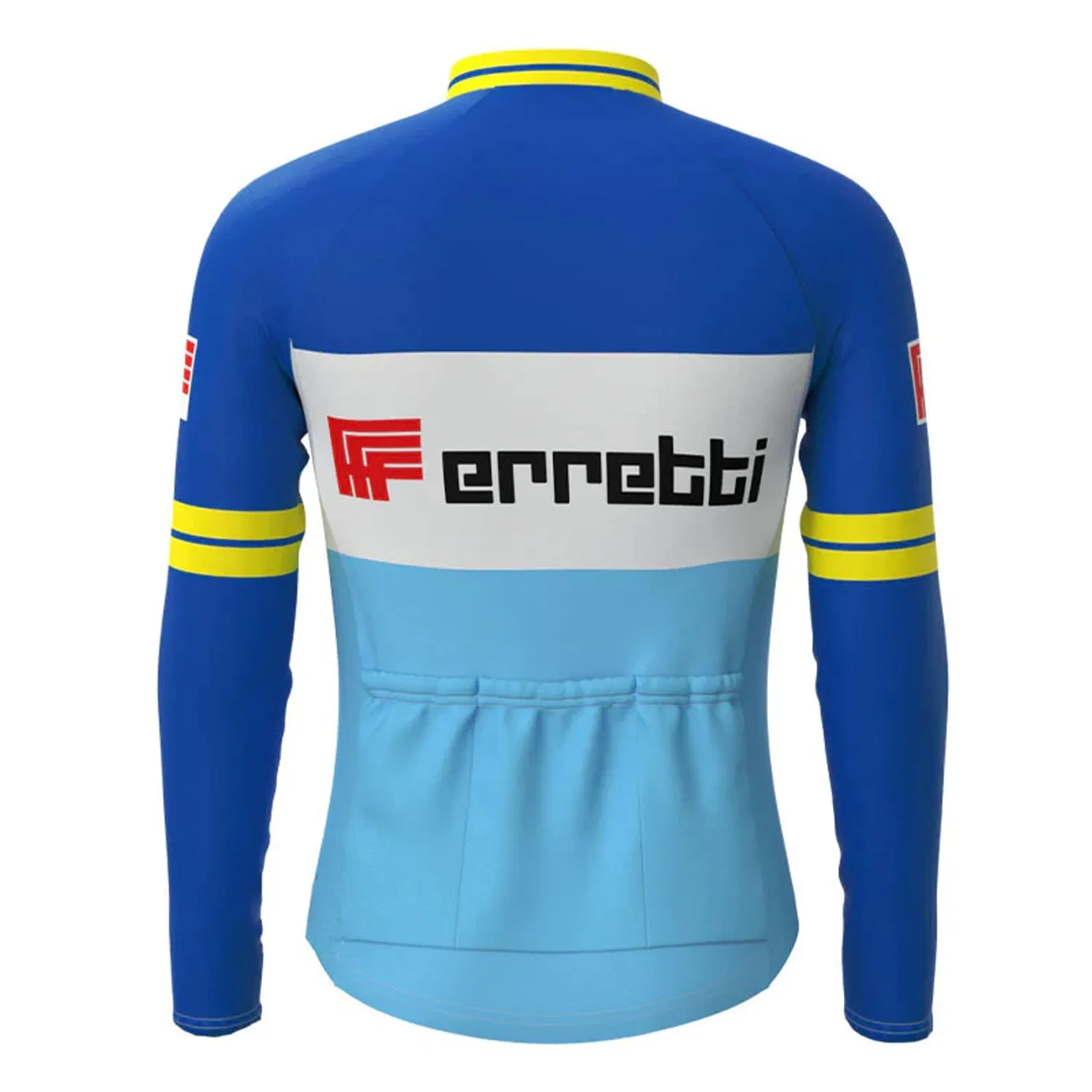 Ferretti Blue Vintage Long Sleeve Cycling Jersey Top