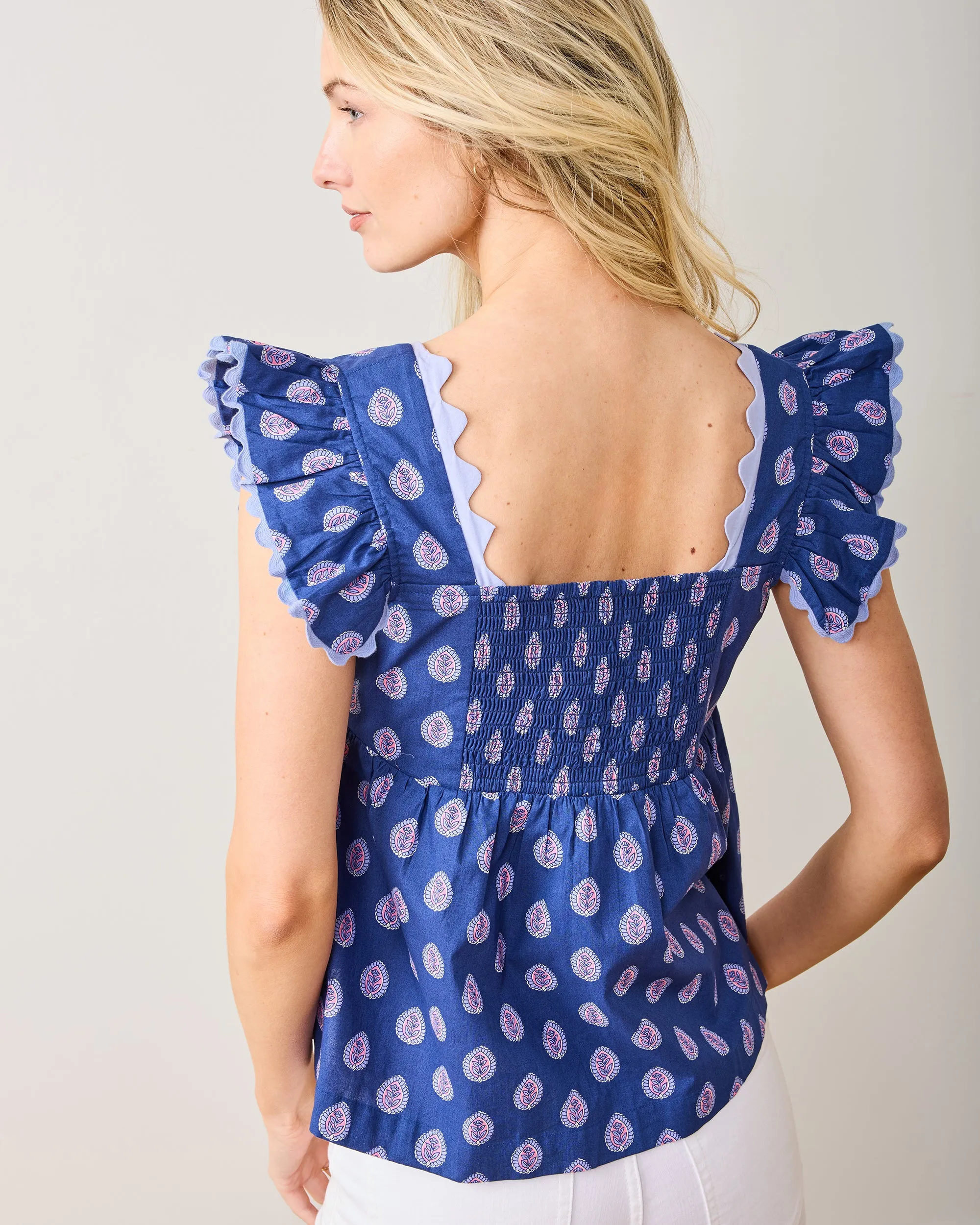 Glass Flower - Dunmore Blouse - Navy