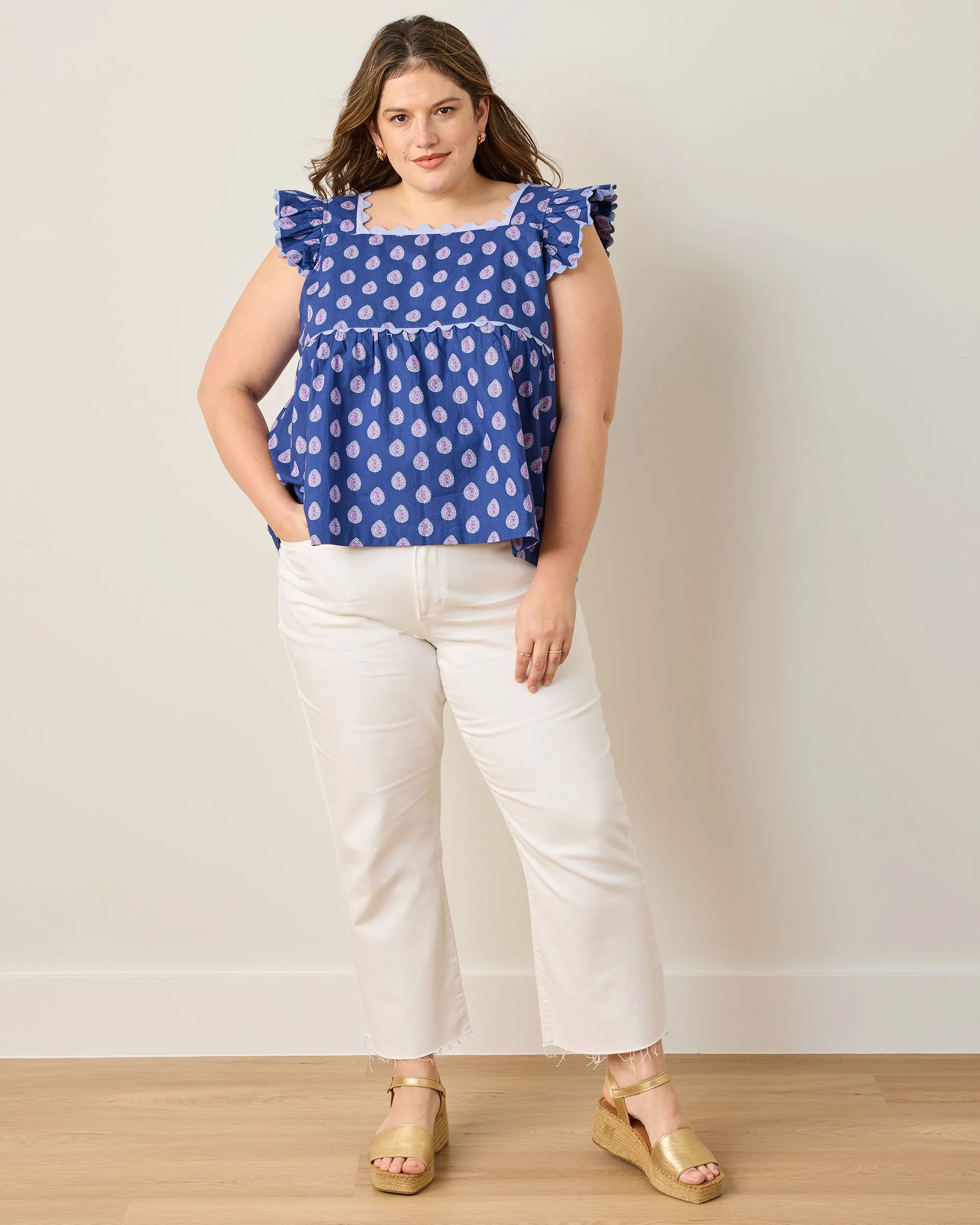 Glass Flower - Dunmore Blouse - Navy