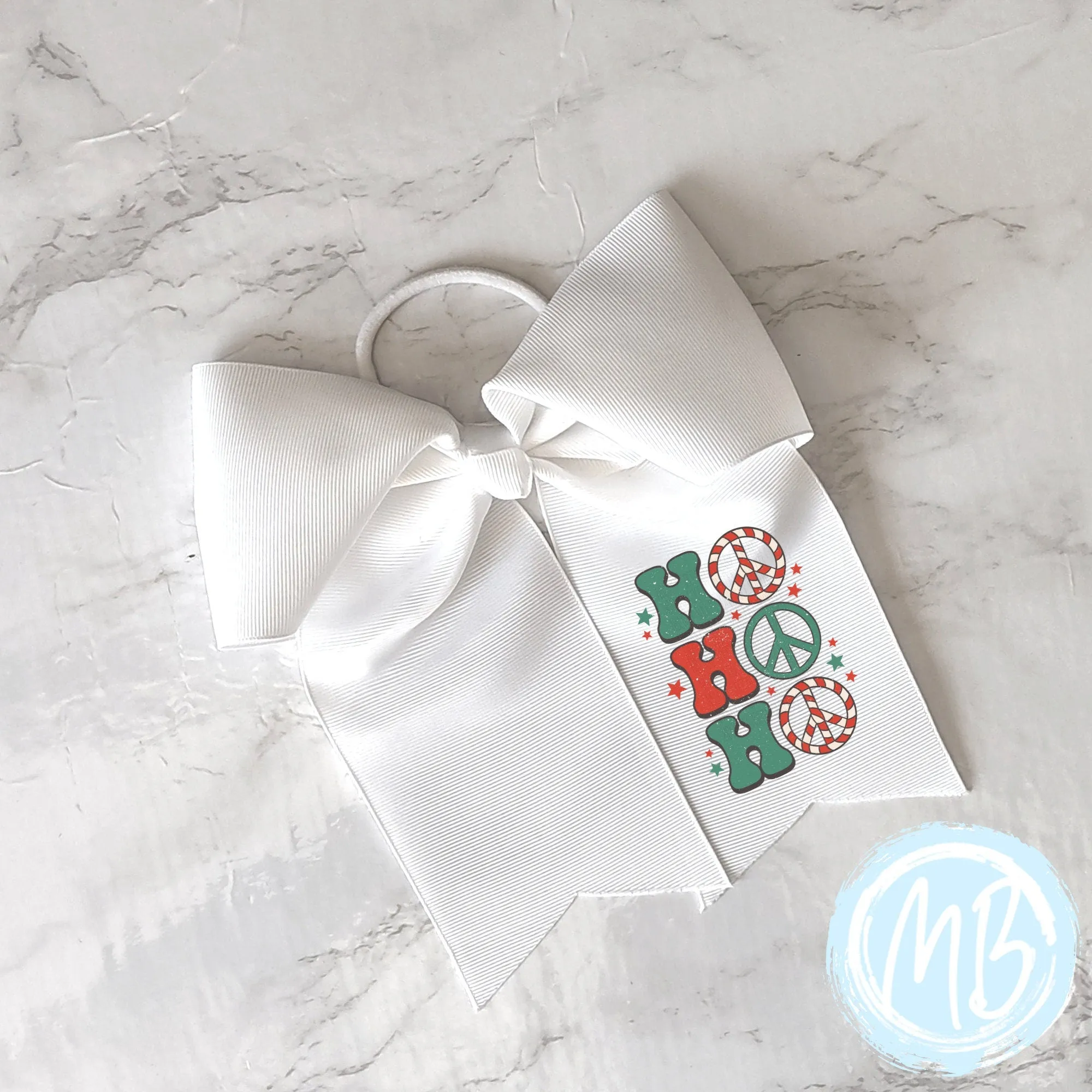 Ho Ho Ho Bow | Large Bow | Girl's Bow | Holiday | Christmas | Santa |