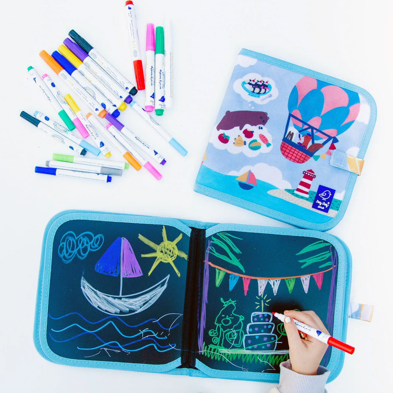 Hot Air Balloons Reusable Dry Erase, Wipe Clean Activity Book