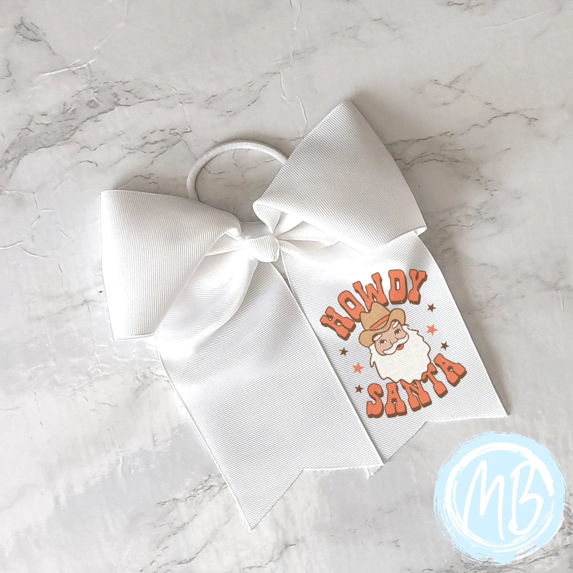 Howdy Santa Bow | Large Bow | Girl's Bow | Holiday | Christmas | Santa |