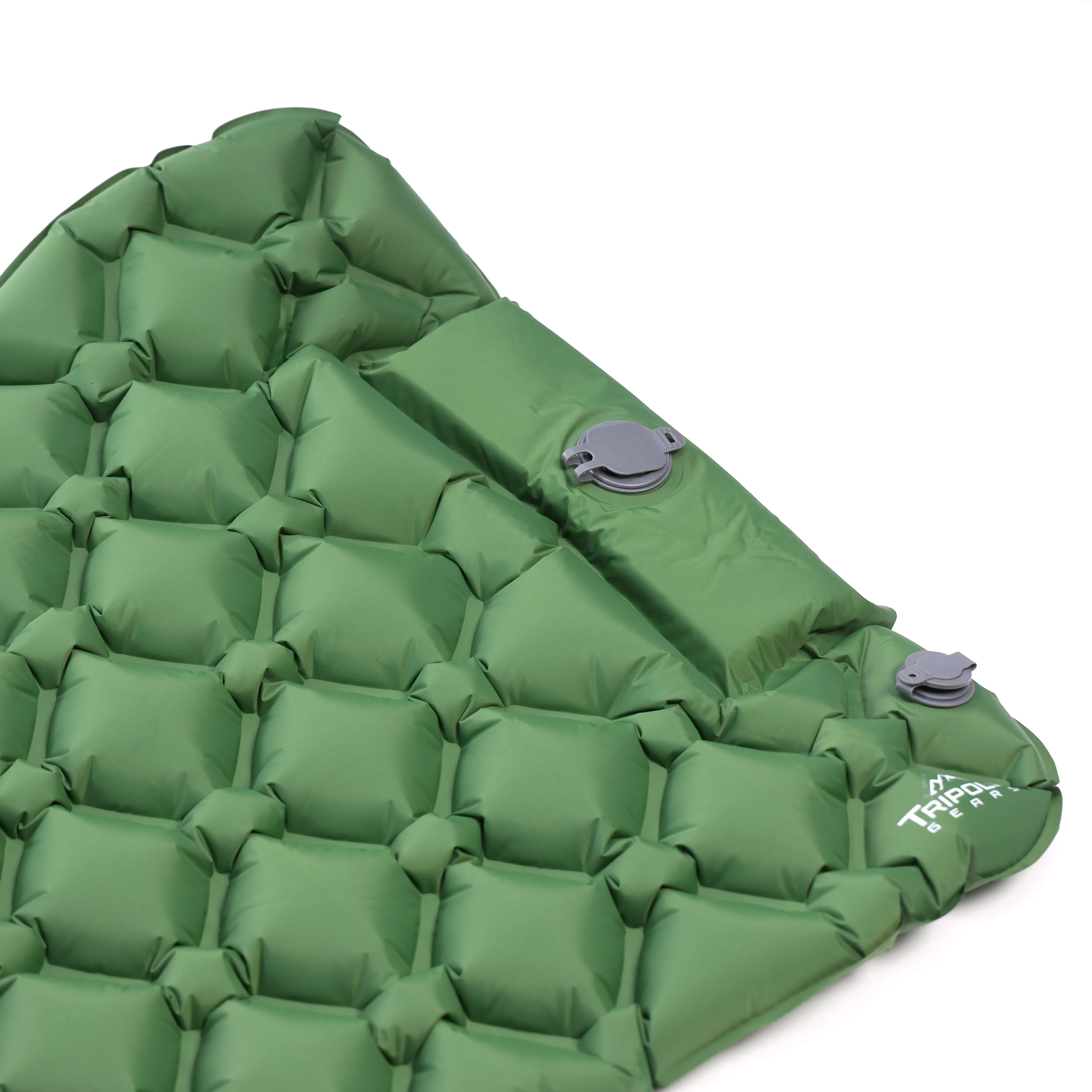 Inflatable Mat and Air Bed for Camping and Hiking with Built-in Inflator Pump (Green)