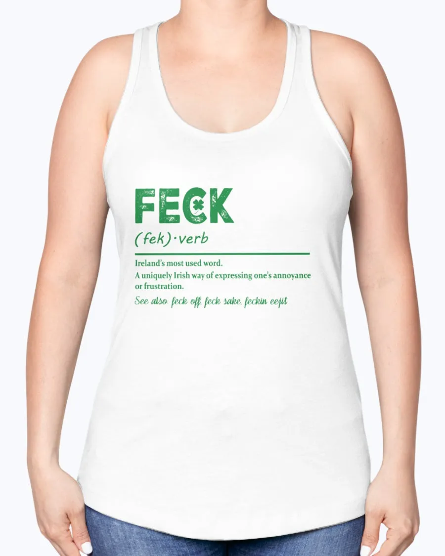 Irish Feck - Ladies Racerback Tank