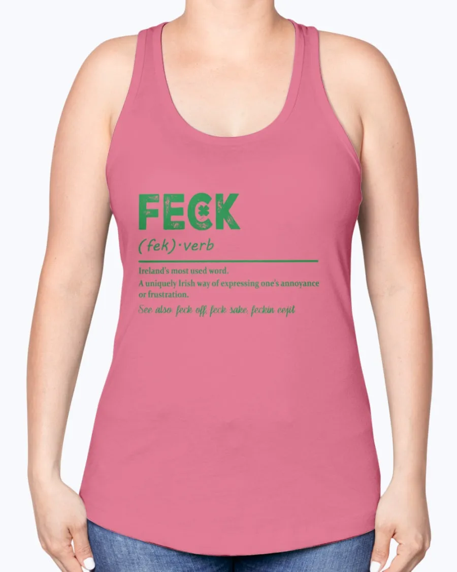 Irish Feck - Ladies Racerback Tank