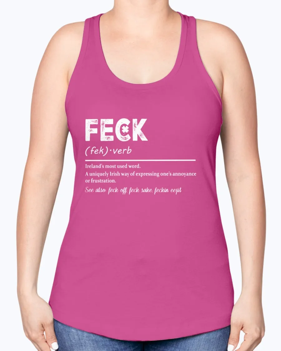 Irish Feck - Ladies Racerback Tank