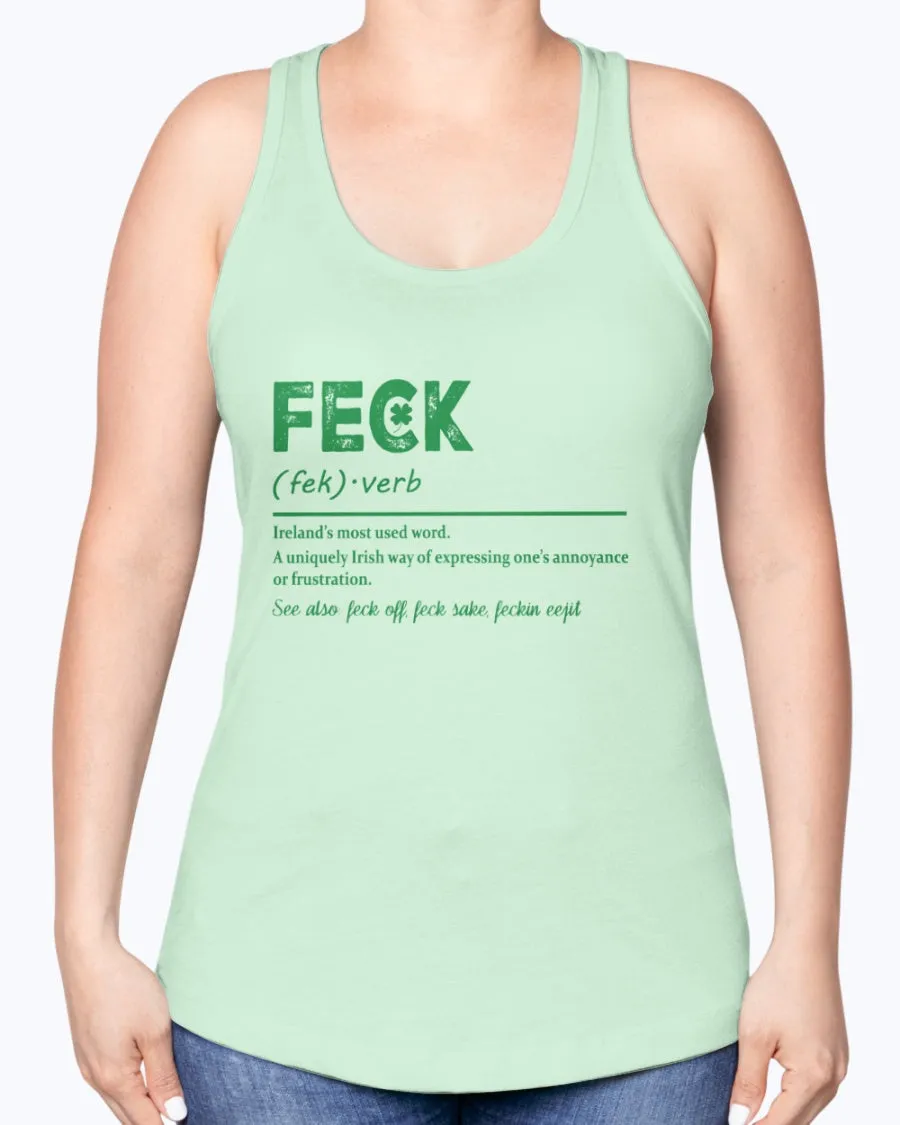 Irish Feck - Ladies Racerback Tank