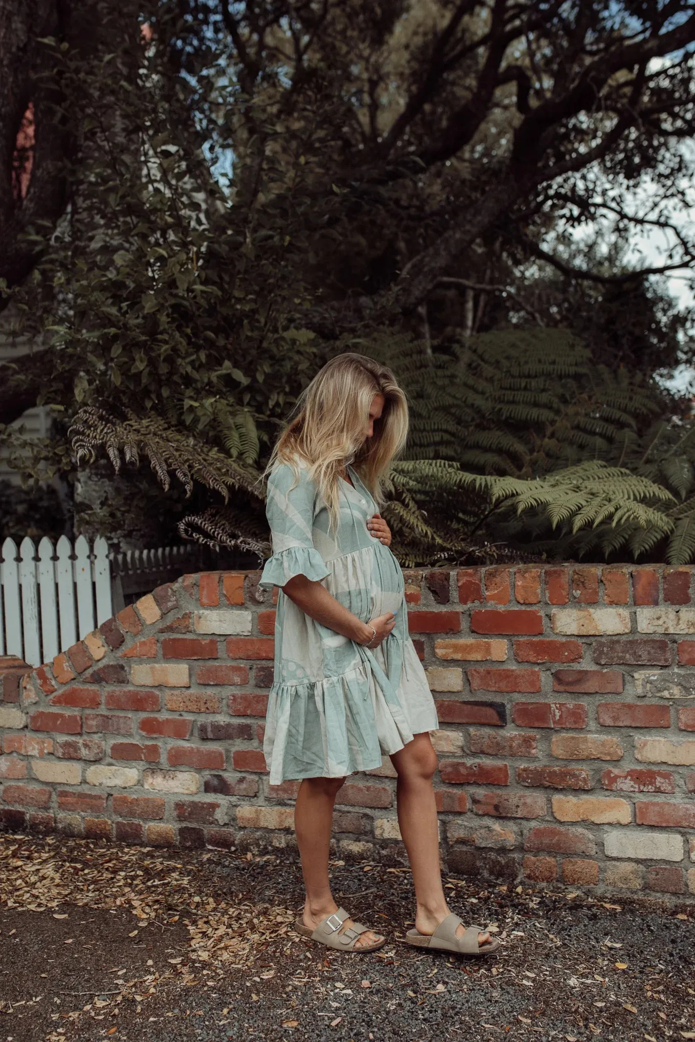Isla Dress - Seafoam & Cream