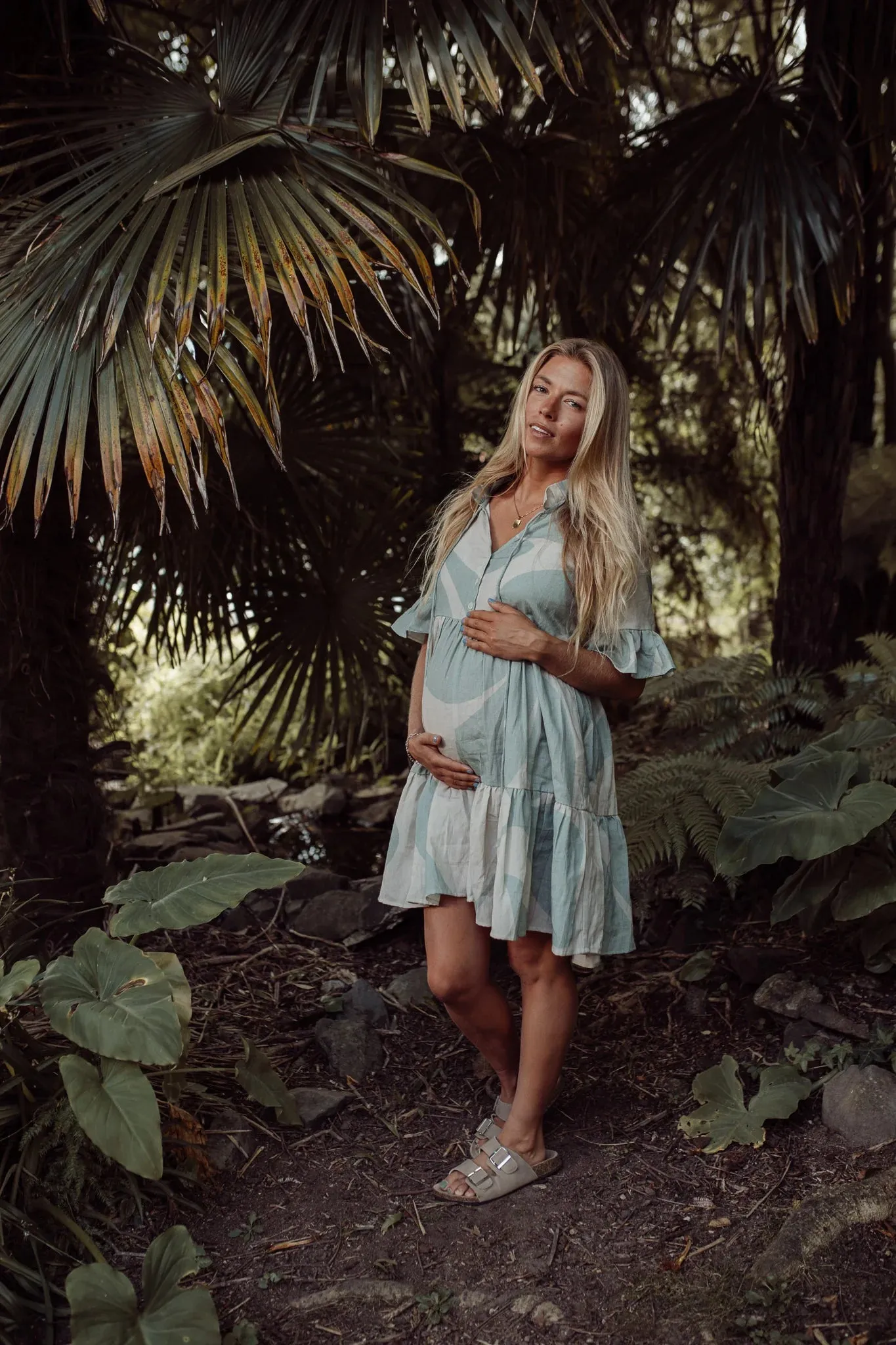 Isla Dress - Seafoam & Cream