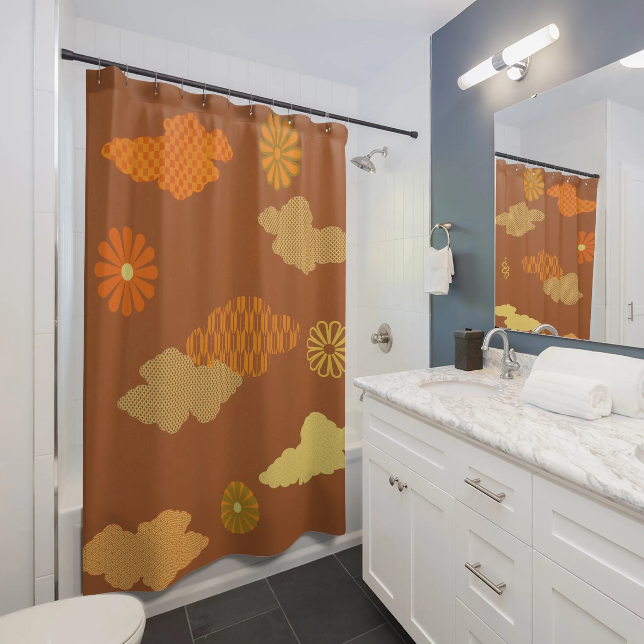 Japanese Autumn Clouds Shower Curtain